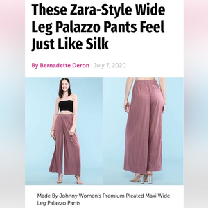 Made by johnny Womens pleated wide leg Pink pants‎ Size: S/M i28